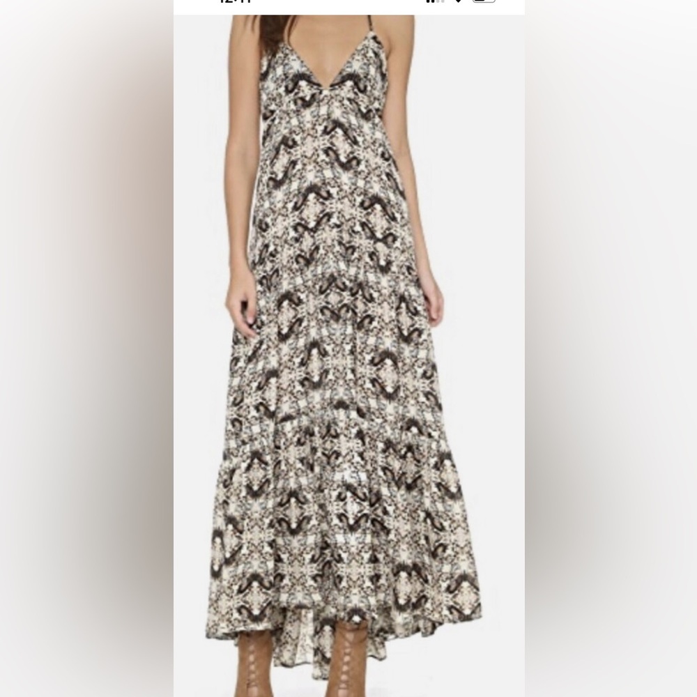 L'agence Grace Maxi Dress
Butterfly Print Silk V Neck  Women's